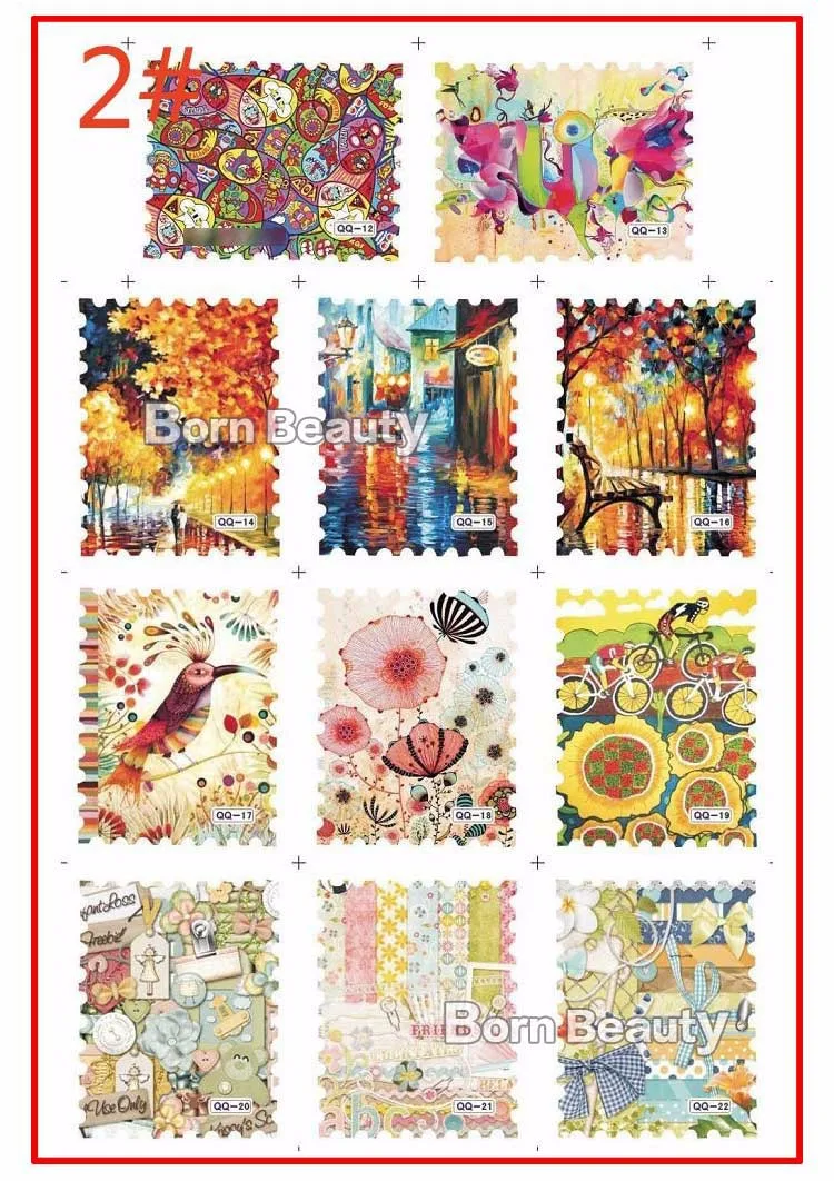 1sheet Hot Postage Stamp Water Transfer Nail Art Stickers Flowers Building Heart Design Decals Decoration Tools | Красота и здоровье