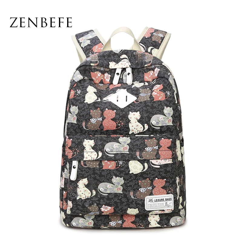 ZENBEFE симпатичный рюкзак качественный женский с принтом рюкзаки для девочек