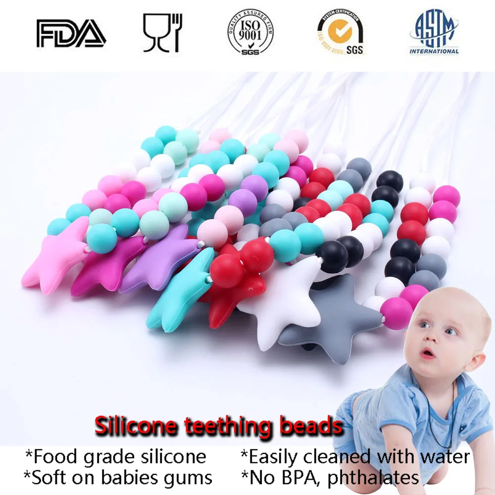 Модное Силиконовое ожерелье MHS.SUN для детей колье с жевательными бусинами в виде