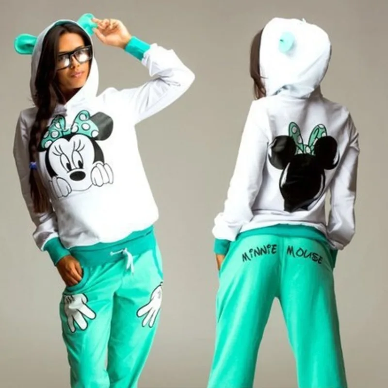 Распродажа 2018 осень зима Для женщин Дамы с длинным рукавом Микки друг печатных