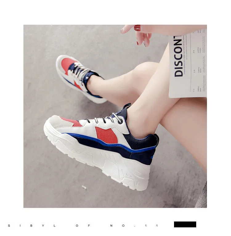 Женские кроссовки; коллекция года; модные zapatos De Mujer; на шнуровке; неглубокие повседневные туфли; толстая подошва средней высоты; роскошная дизайнерская обувь для женщин