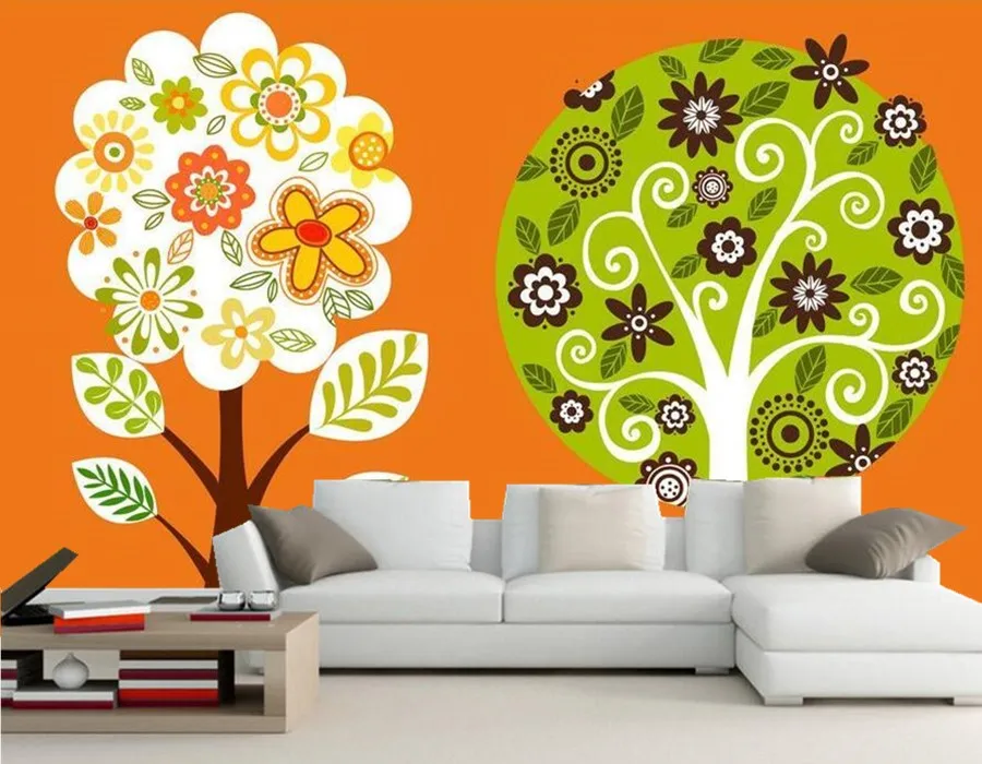 Настенные обои на заказ красивые Мультяшные с изображением пейзажа для гостиной