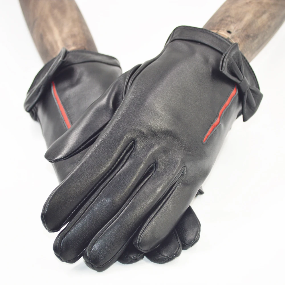 2020 перчатки из натуральной овечьей кожи женские черные зимние теплые мягкой |