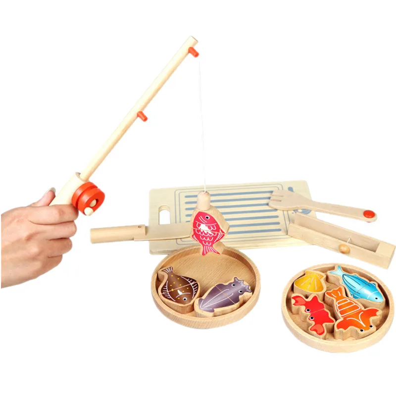 30 см * 22 6 Новые Креативные Детские магнитные игрушки для рыбалки деревянные