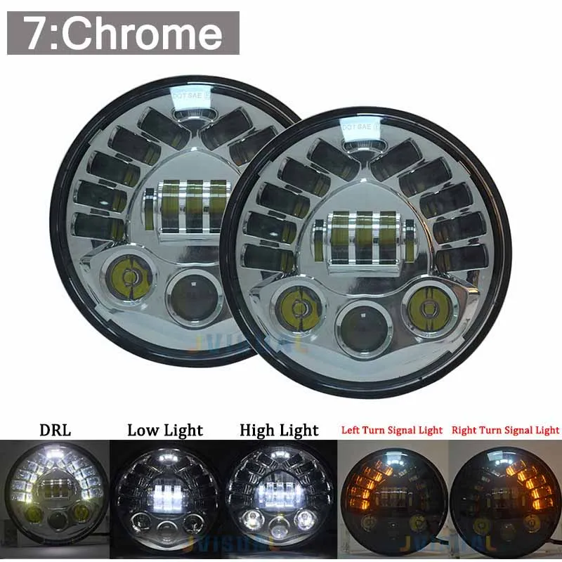 45W(7Chrome) 2 шт. " 45 Вт светодиодный головной светильник для Jeep CJ/Wrangler JK светодиодный светильник для Land Rover Defender Lada 4x4 Niva H4 H13 головной светильник s - Испускаемый цвет: 45W(7Chrome)