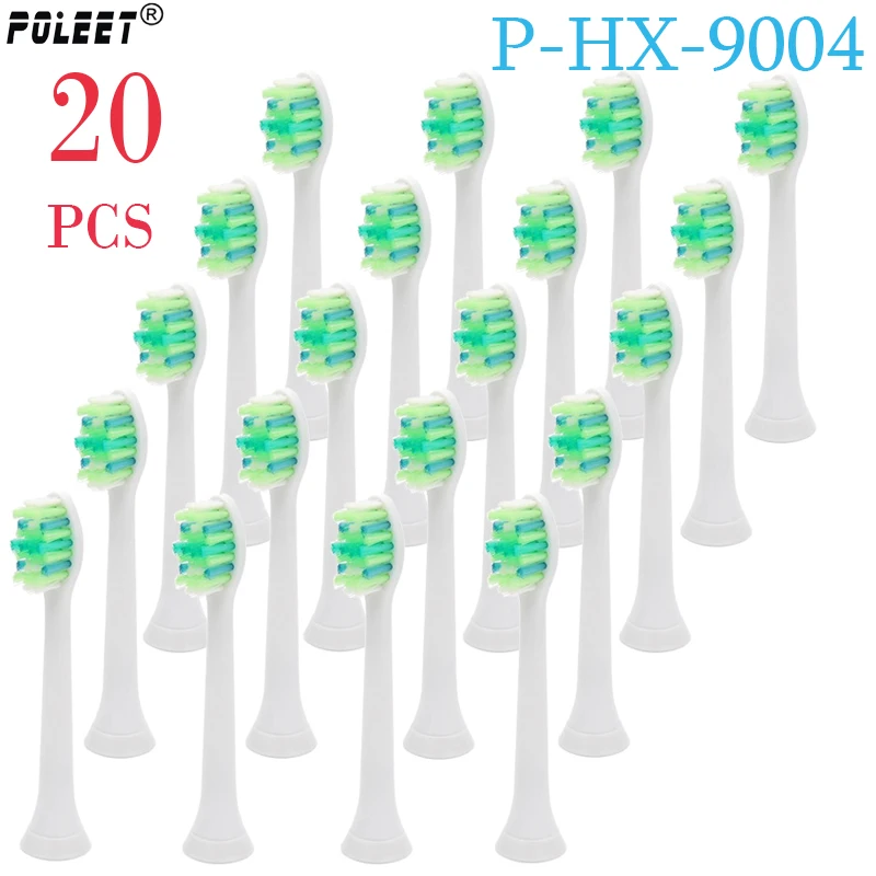 Poleet 20 шт Сменная головка электрической зубной щетки головка HX9004 P-HX-9004 для Philips tobthbrщётки головки мягкой щетиной точность очистки