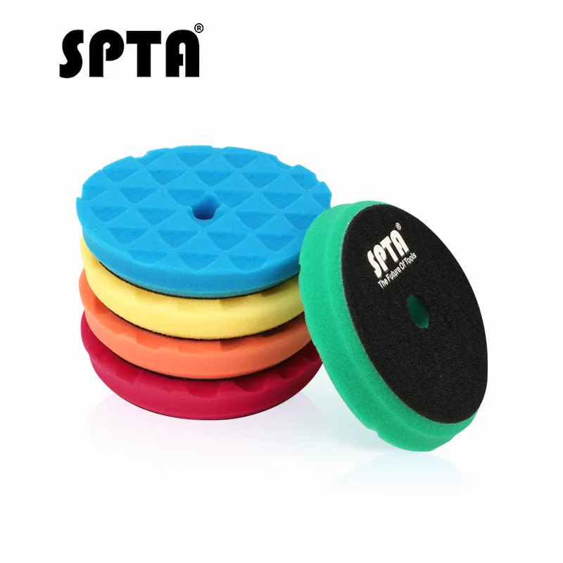 SPTA полировальная губка, используется для " полировщика, домашний DIY полировальный Поролоновый коврик 6" 150 мм, крюк и петля, самоклеющаяся Полировочная губка, диск