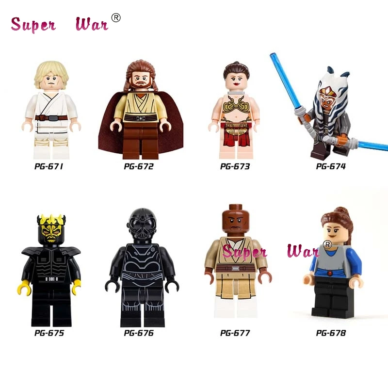 PG8028 1 комплект серии 3 Leia Skywalker Yoda C3PO R2D2 Дарт Вейдер строительные блоки игрушки для детей - Цвет: PG8028