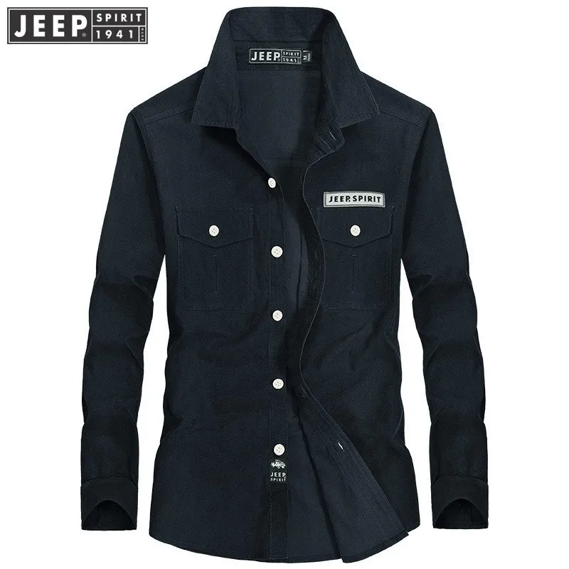 JEEP SPIRIT 2018 осенне-весеннее мужское платье 100% хлопок повседневные рубашки