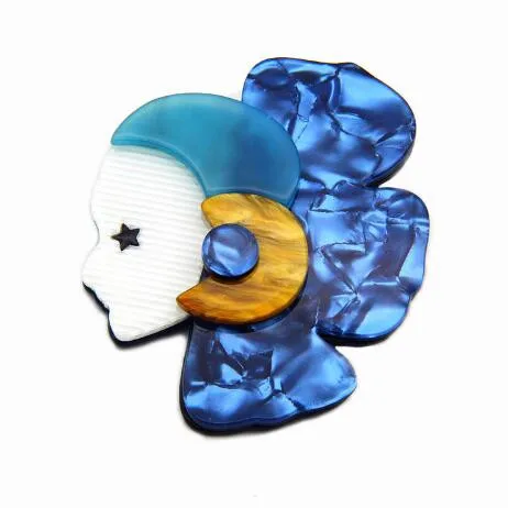blue color as photo FishSheep, Модные Акриловые броши для крупных девушек, для женщин, винтажные броши на булавке и броши для женских платьев, аксессуары, букет, подарок - Окраска металла: blue color as photo