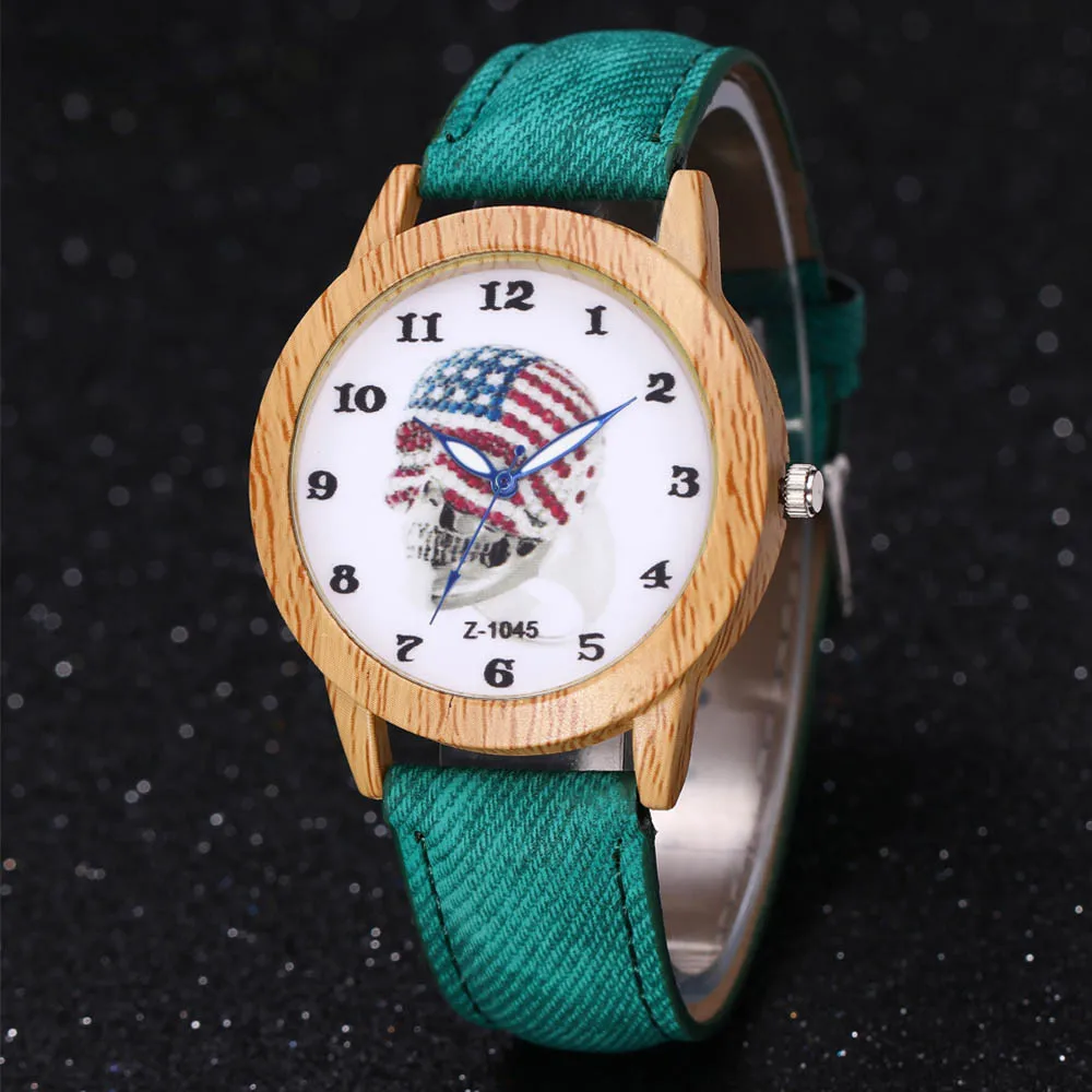 Новинка для Хэллоуина женские и мужские кварцевые наручные часы Timber Case с черепом