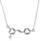 1 шт. новая молекула вина химия кулон ожерелье для женщин наука ресвератрол позолоченные серебряные женские ювелирные изделия