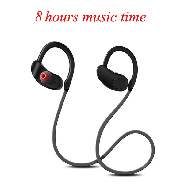 K100-Black-8hours K100 Bluetooth наушники, беспроводные гарнитуры, наушники с крючком, Bluetooth спортивные наушники для бега с микрофоном, наушники для телефона - Цвет: K100-Black-8hours