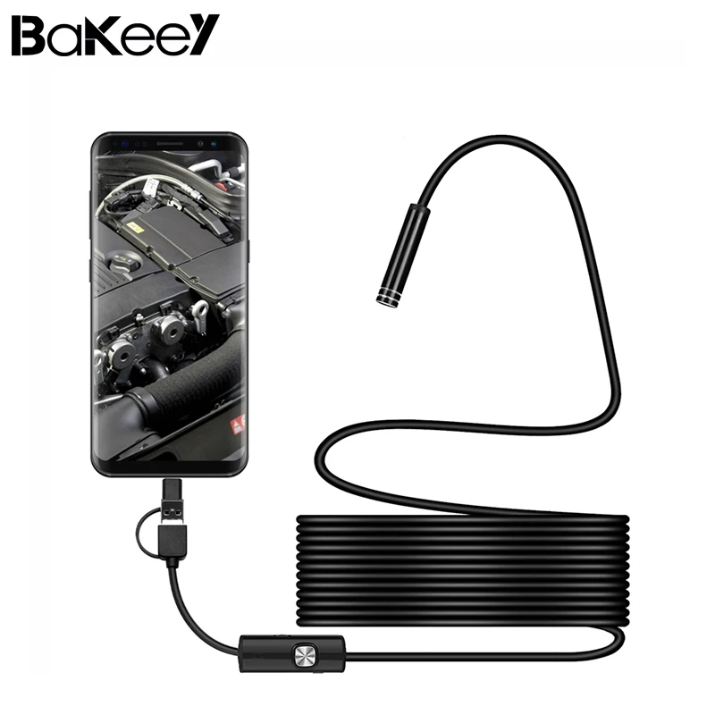 Высокое качество Bakeey 3 в 1 5,5 мм 6Led type C Micro USB эндоскоп Инспекционная камера мягкий кабель для Android PC