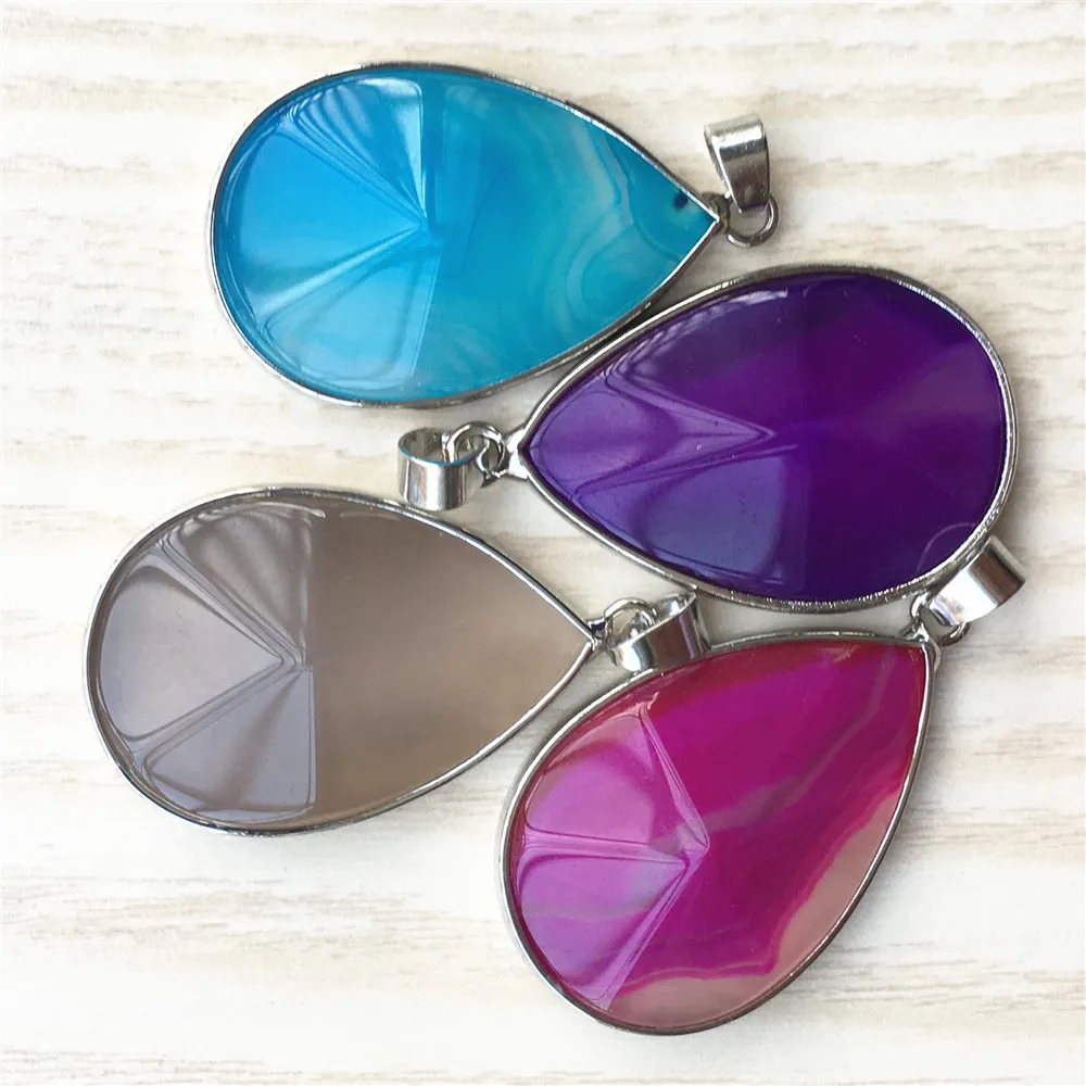 Натуральный камень кулон Пижама для младенцев Цвет синий зеленый серый