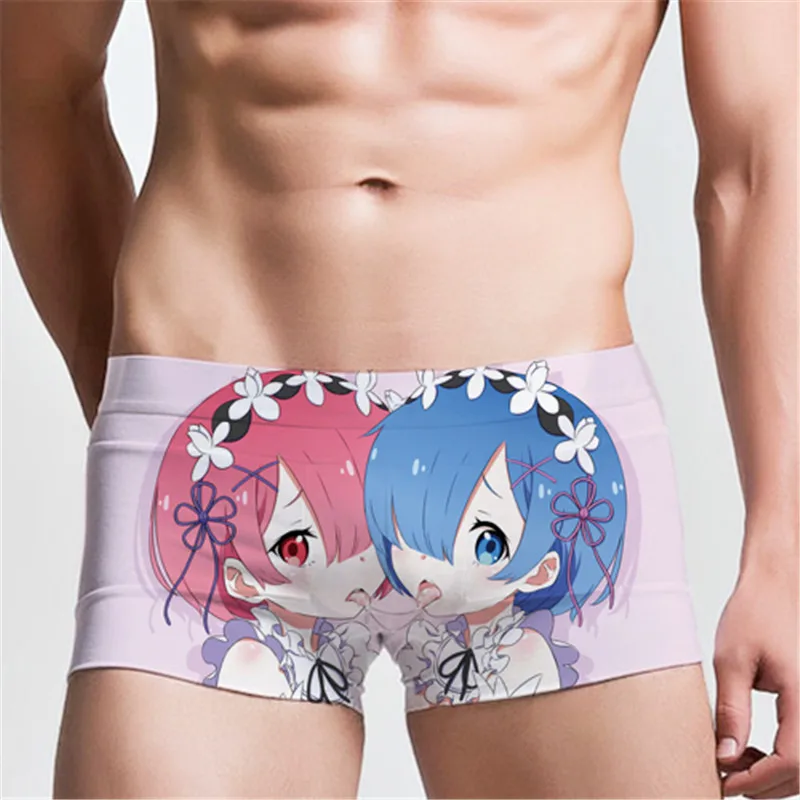 Re zero Кара hajimeru isekai seikatsu Ram Rem белье с картинками аниме мужские трусы|mens underpants|underwear