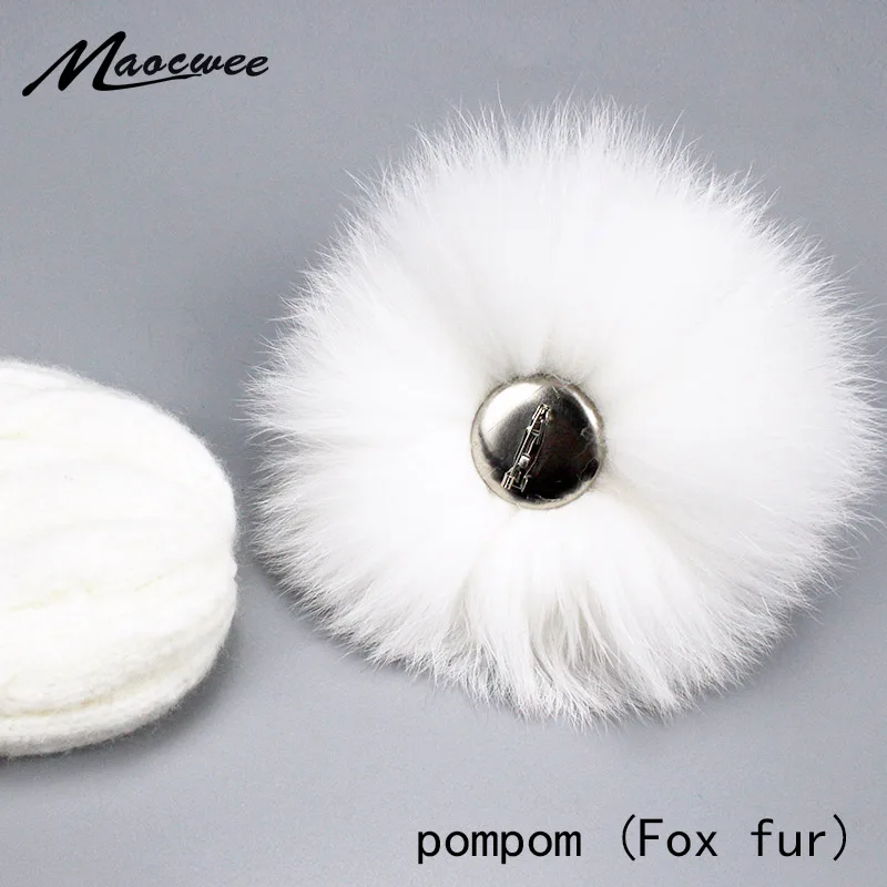 

14cm Real Fox Raccoon Fur Pompom Fur Pom Poms for Women Kids Beanie Hats Caps Big Size Natural Ball For Shoes Caps Bags Scarves