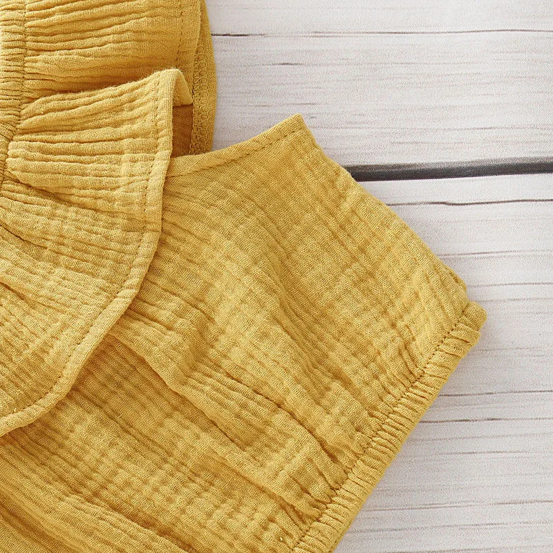 Милый комплект одежды для новорожденных девочек топ с оборками и цветочным