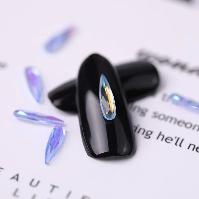 

10 latest AB nail Crystal Rhinestone gems Long Drop Charm 3D gem Rhinestone nail art decoration manicure accessories