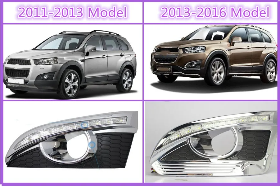 DRL для CHEVROLET CAPTIVA 2011- реле сигнала поворота автомобиля-Стайлинг 12 В светодиодный дневные ходовые огни с отверстием для противотуманной фары