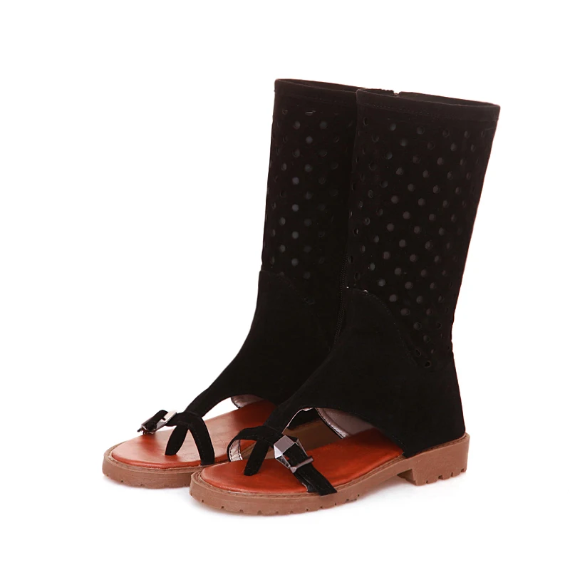 Women high boots sexy fashion sandal Ladies cut outs White open toe gladiator shoes sling back summer | Обувь