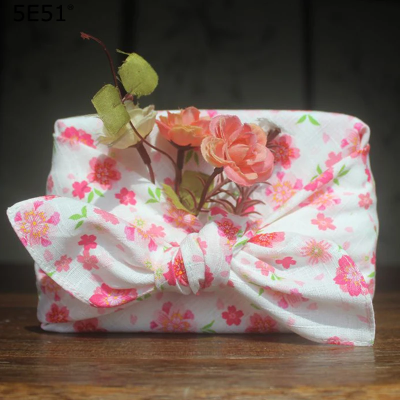 Women big handkerchief furoshiki cotton 100%/Japanese style pink sakura printed /Many uses | Дом и сад