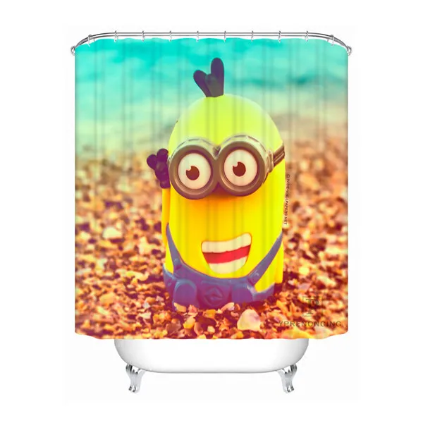 Shower Curtain Пользовательские милый фильм мультфильм Миньоны ванная комната приемлемая занавеска из полиэстеровой ткани занавеска для ванной#180320-01-180 - Цвет: Shower Curtain