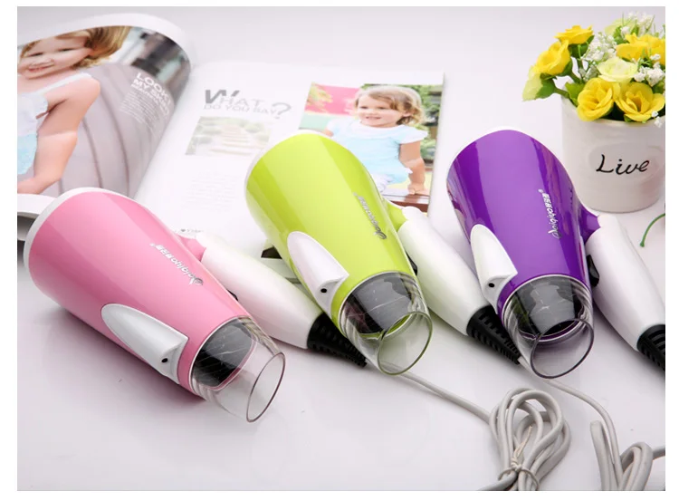 220V 800W household cute Low noise Mini 57 degree constant temperature dormitory good quality folding hair dryer student home | Бытовая