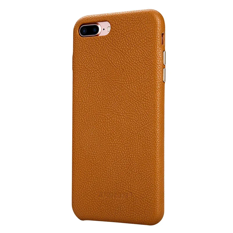 Jisoncase Чехол из натуральной кожи для iPhone 7 8 plus, роскошный защитный чехол, чехол s для iPhone 5,5 дюймов, жесткая задняя крышка - Цвет: Коричневый