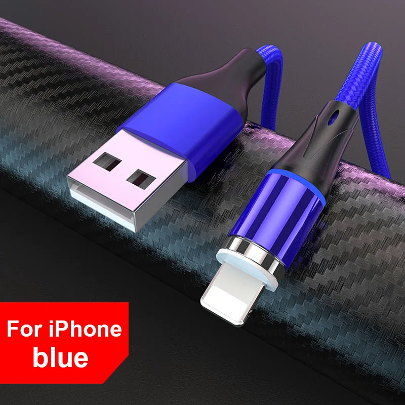 Blue IOS Cable Suhach магнитное зарядное устройство Micro Usb кабель для iphone Usb type C Быстрая Зарядка адаптер магнит зарядное устройство провод для samsung Xiaomi шнур - Цвет: Blue IOS Cable