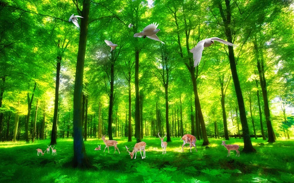 3D занавески лесные современные модные декоративные для гостиной спальни кухни