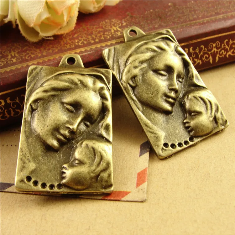 Античный бронзовый очаровательный большой мать талисманы День матери лучший