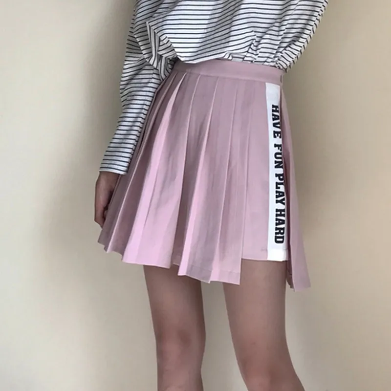 Plamtee лоскутное Высокая талия плиссированные Для женщин юбка Асимметричный Мини