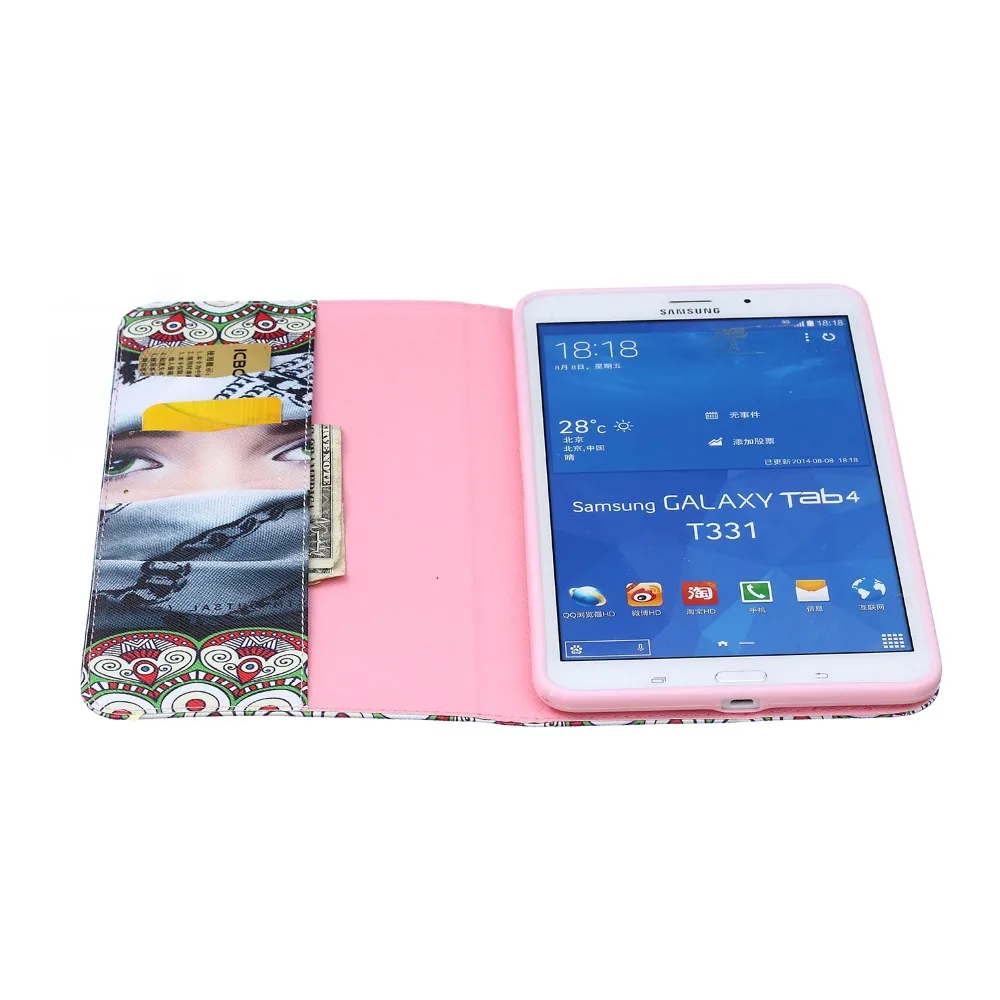 (Slim Fit) фолио флип гибридный печати кожа pu case кожного покрова карты слот для samsung