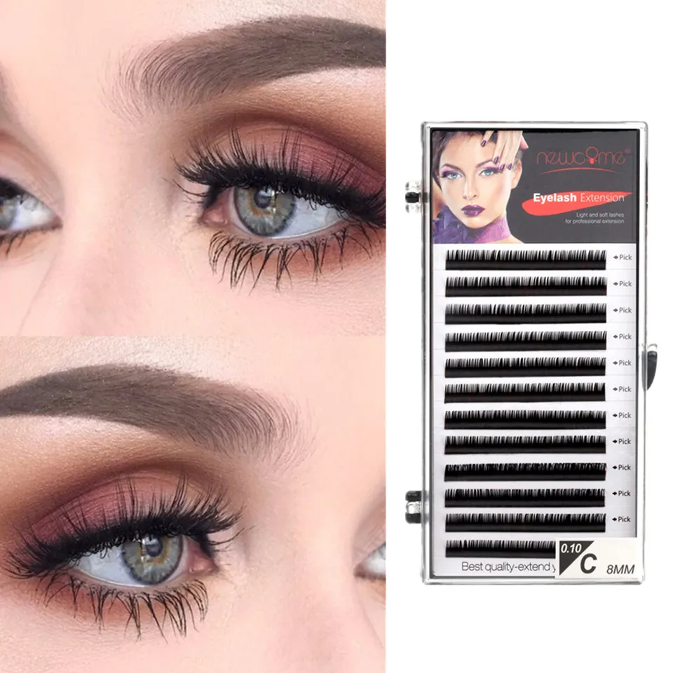 NEWCOME синтетических отдельных наращивания ресниц профессиональные Мягкий