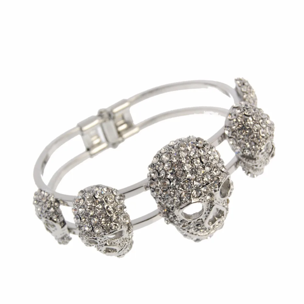 Четыре цвета для женщин дружбы цепи цепочка с черепами мужской браслет 316L