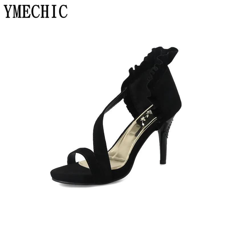 Женские босоножки-гладиаторы YMECHIC модные пикантные сандалии фиолетового цвета