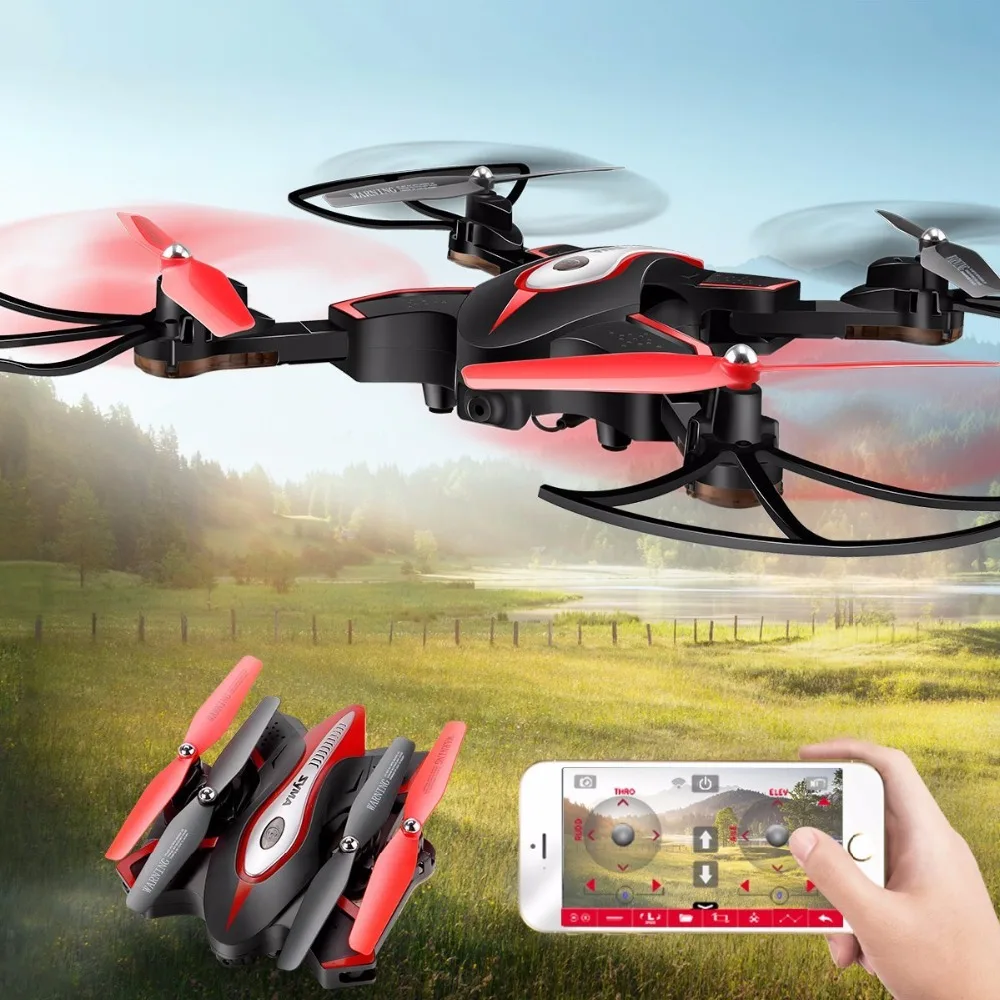 Syma X56W складной Радиоуправляемый квадрокоптер с HD Wi Fi камерой 4 канальный