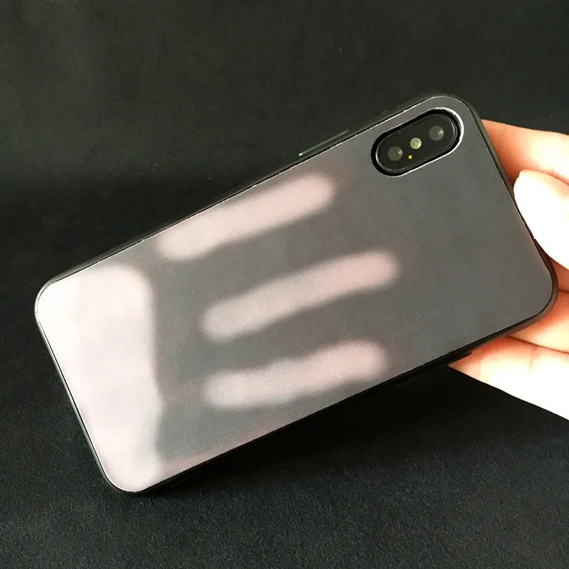 Матовый ПК термосенсор чехол для iPhone 5 5S SE 6 6S 7 8 Plus XR X XS Max 11 Pro Max Тепловая индукция чехол для телефона Fundas - Цвет: Black to White
