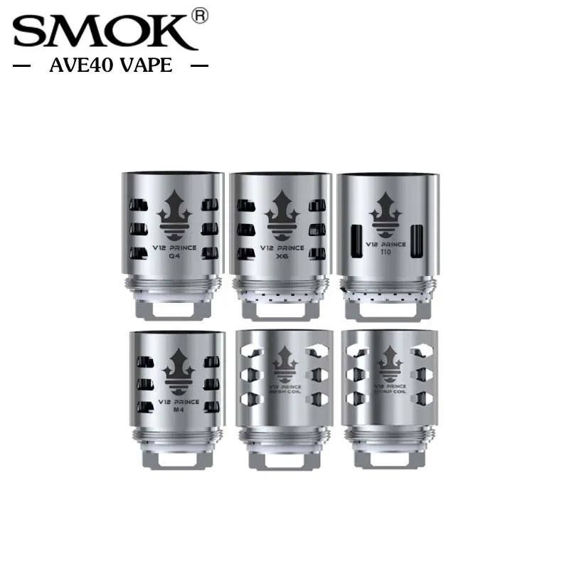 9 шт./лот оригинальный SMOK TFV12 Prince сменная катушка Q4/X4/X6/T10 0/M4/Mesh/Strip Core для Tank e