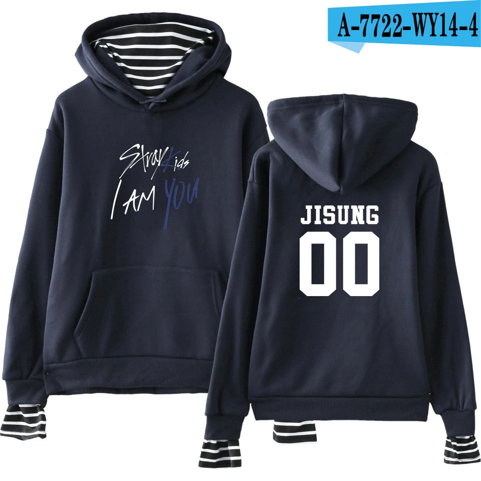 navy blue LUCKYFRIDAYF/Коллекция года, модные теплые толстовки с капюшоном с надписью «I Am You Fans» крутые теплые толстовки с длинными рукавами для фанатов одежда для мужчин и женщин - Цвет: navy blue