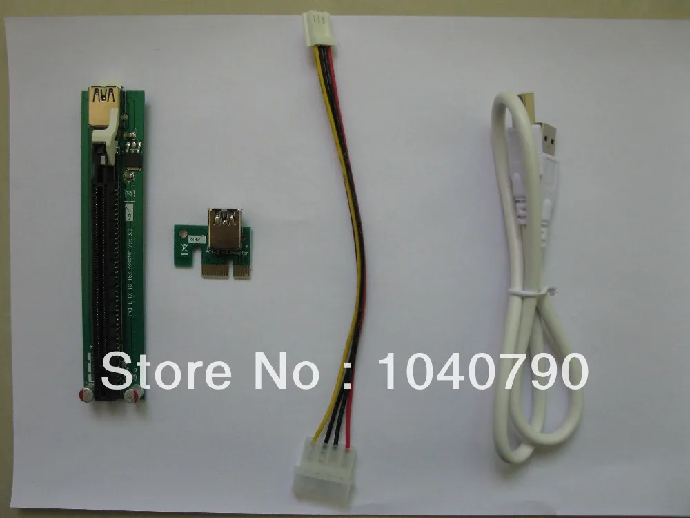 Райзер-карта PCI-E PCI E Express 1X до 16X + кабель-удлинитель USB 3 0 с блоком питания для
