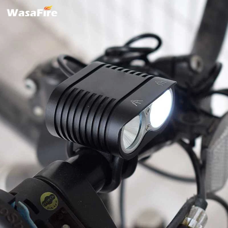 Новое поступление горная дорога Велосипедный Спорт передний свет 2x XM-L2 LED Водонепроницаемый черный с 6400 мАч Перезаряжаемые повязка велосипед Интимные аксессуары