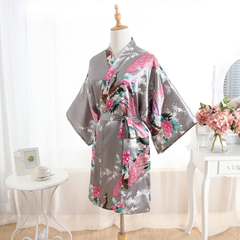 Большие размеры модное женское летнее кимоно Короткий Ночной халат банное