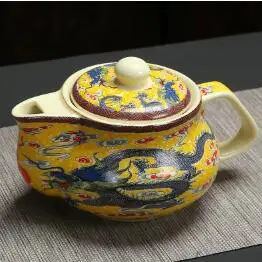 Кунг-фу чайник большая емкость Дракон gaiwan керамический чайник с infuser чайники Китайский чайник Комплект Посуда 550 мл - Цвет: Светло-серый