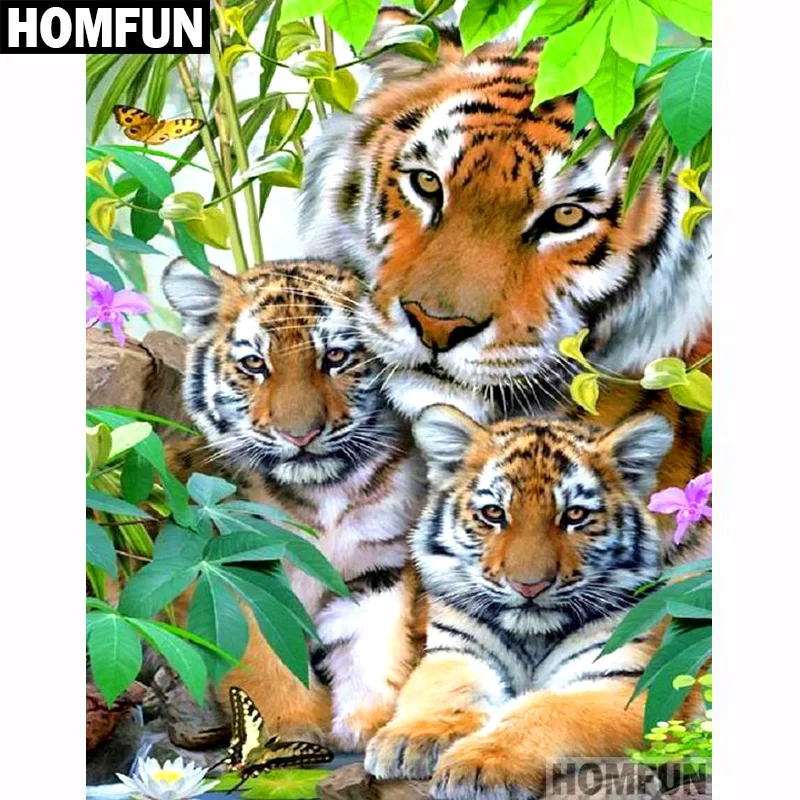 Алмазная живопись HOMFUN Тигр алмазная вышивка с полными квадратными/круглыми
