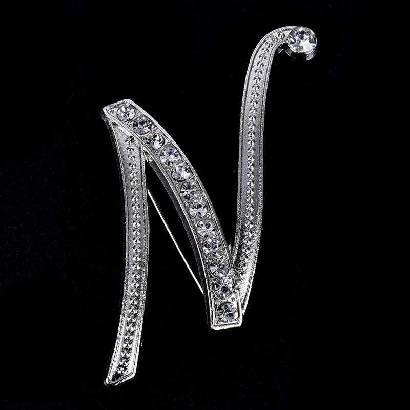 Femme Crystal 26 letters Women Girls Sweater Brooch Scarf Suit Charming Fashion Jewelry Bijoux Broche | Украшения и аксессуары