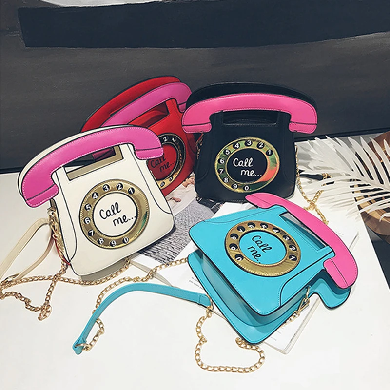 Новая женская сумка в форме телефона из искусственной кожи на плечо с цепочкой