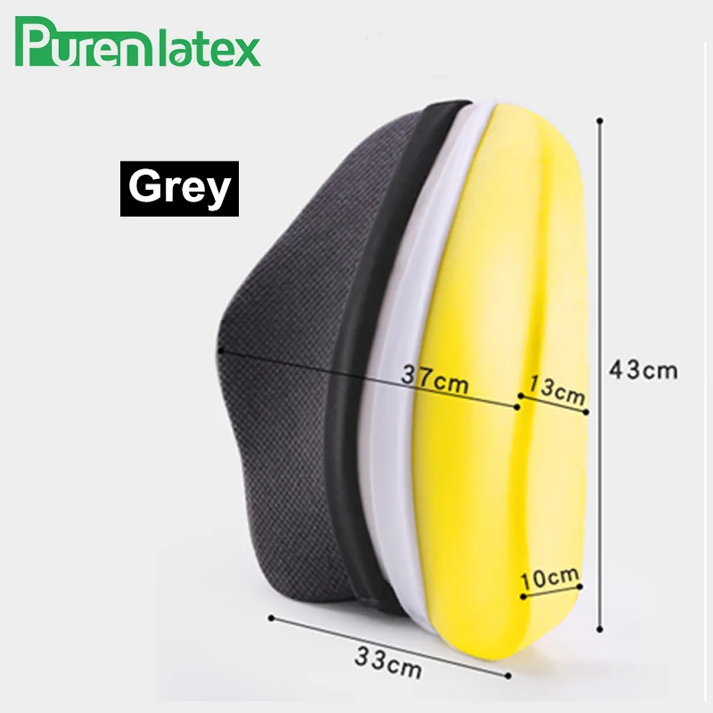 Grey Waist Cushion Ортопедическая подушка с эффектом памяти, комплект из 2 предметов, подушка для офисного стула, подушка для копчика, коврик для автомобильного сиденья, коврики для геморроя позвонка, Защита позвоночника - Цвет: Grey Waist Cushion