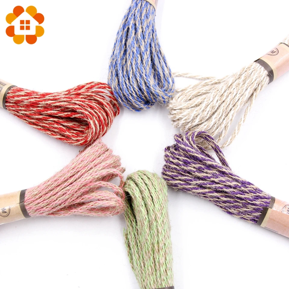 Красочная плетеная веревка 10 м 1 рулон креативная DIY джутовый шнур-шпагат